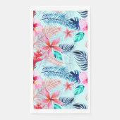 Roze tropische bloemen servet (Voorkant)