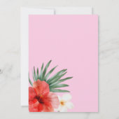 Roze tropische bloemige afstudeerfeest uitnodiging (Achterkant)