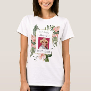 Roze Tropische Bloemige In Liefdevolle Herinnering T-shirt
