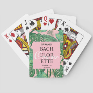 Roze Tropische Bloemige Meisjesachtige Meidenavond Pokerkaarten