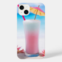 Roze Tropische Drink met Paraplu Telefoon Case