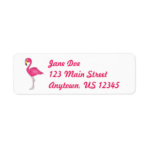Roze Tropische Flamingo Flamingos Bird Labels
