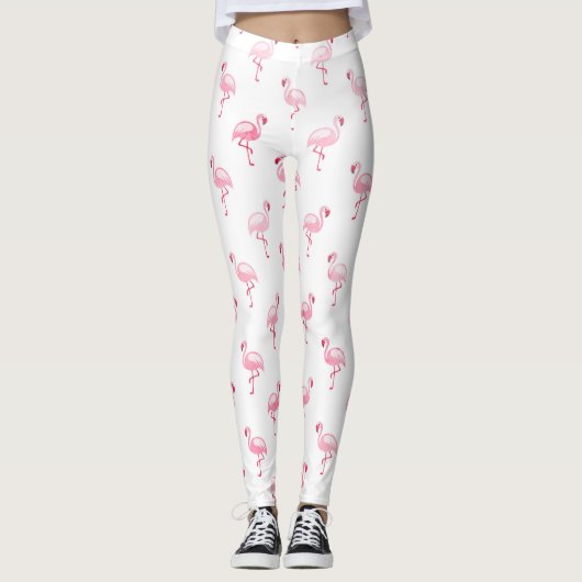 Roze tropische flamingo Summer Patroon Leggings (Voorkant)