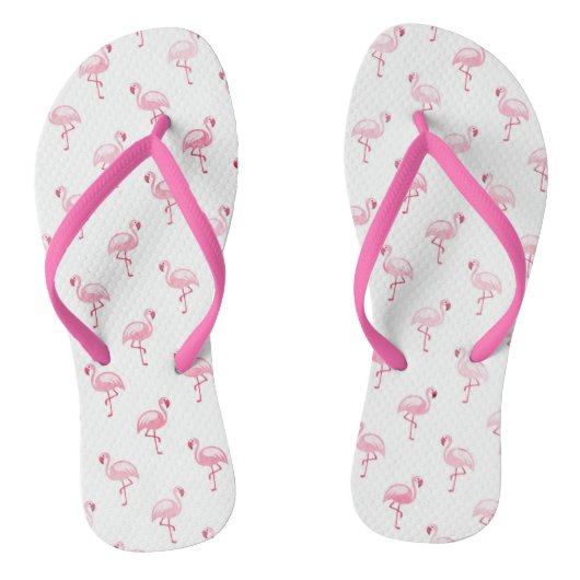 Roze tropische flamingo Summer Patroon Teenslippers (Voetbed)