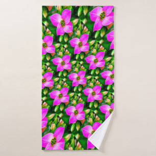 Roze Tropische Flowers Patroon Badhanddoek