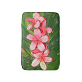 Roze Tropische Frangipani Kunst Badmat (Voorkant Verticaal)