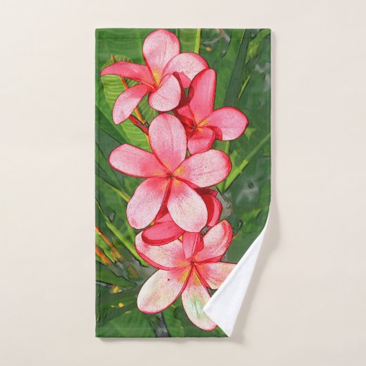 Roze Tropische Frangipani Kunst Handdoek (Handdoek)