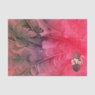 Roze Tropische Glitter Ananas Luau Feest Tissuepapier