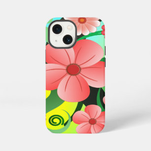 roze tropische hibiscus bloemdecoratie iPhone 13 mini hoesje
