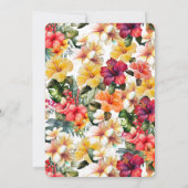 Roze Tropische Hibiscus Bloemen Verjaardag Kaart (Achterkant)