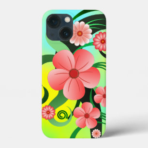 roze tropische hibiscus Floral Decoratie iPhone 13 Mini Hoesje