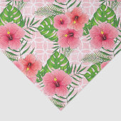 Roze tropische hibiscus tissuepapier (Detail)