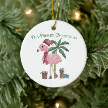 Roze tropische kerstflamingo