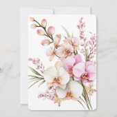 Roze tropische orchidee bloemen verjaardag kaart (Achterkant)