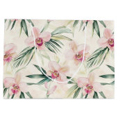 Roze Tropische Orchidee Bloemen Wedding Groot Cadeauzakje (Achterkant)