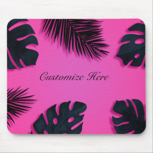 Roze Tropische Palmbladeren Eiland Gepersonaliseer Muismat