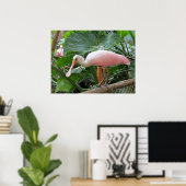 Roze tropische roseate Poster (Thuiskantoor)