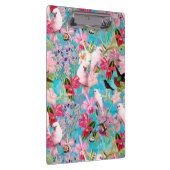 Roze tropische vogel en orchidee fluitpatroon klembord (Rechts)