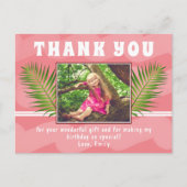 Roze tropische Waterverf meisje met lef Briefkaart (Voorkant)