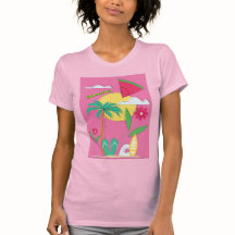 Roze Tropische ZomerFruit T-Shirt