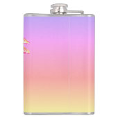 Roze Tropische Zonsondergang Palm Aloha 8oz. Heupfles (Achterkant)