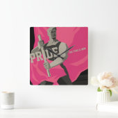 Roze trots vierkante klok (Huis)