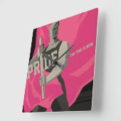 Roze trots vierkante klok (Hoek)