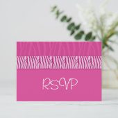 Roze Trouw RSVP Kaartje (Staand voorkant)