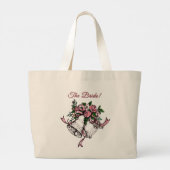 Roze Trouwbellen De Bruid Grote Tote Bag (Achterkant)