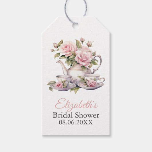 Roze Trouwfeest Favoriet Cadeautag Cadeaulabel (Voorkant)