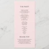 Roze Trouwmenu Menu (Achterkant)