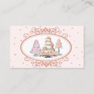 Roze Trouwtaart Baker Visitekaartje