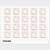 Roze Trouwtaart Favor Stickers (Vel)