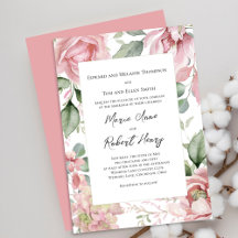 Roze Trouwwaterverf Bloemen