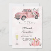 Roze  Truck Brunch en Bubble Kaart (Voorkant)