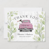 Roze Truck Rustic Afstuderen Hartelijk dank (Voorkant)