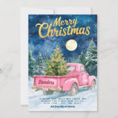  Roze Truck Vakantie Kaarten (Voorkant)