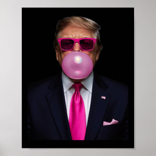 Roze Trump Bubble Gum Shirt 2024 Stem President Fu Poster