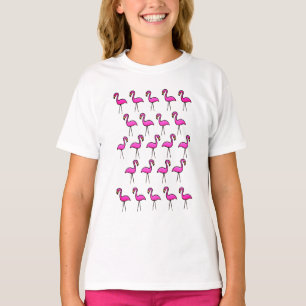 Roze Tuin Flamingo patroon Meisje T-Shirt