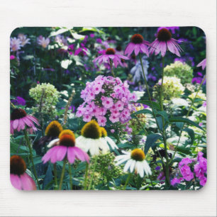 Roze Tuin Phlox Landschap met Kegelbloemen Muismat