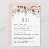 Roze Tuin Rozen Luncheon of Douche Menu (Voorkant / Achterkant)