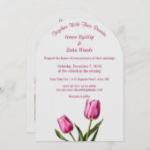 Roze Tuin Tulp bruiloft Kaart (Voorkant / Achterkant)