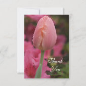 Roze tuin Tulp vlam Dank u wel Notitiekaartje (Voorkant)