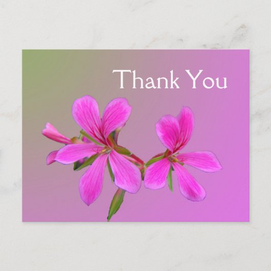 Roze tuinbloem dank u briefkaarten. briefkaart (Voorkant)