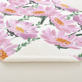 Roze tuinbloemen: naadloos met de hand getekend. sherpa deken (3/4)