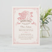  roze tuinbouwpartij kaart (Staand voorkant)