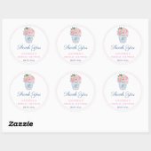 Roze Tuinrozen Ginger Pot Bruiloft Feest Favor Ronde Sticker (Vel)