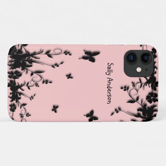 Roze tuinvlinder persoonlijk Case-Mate iPhone case (Achterkant (horizontaal))