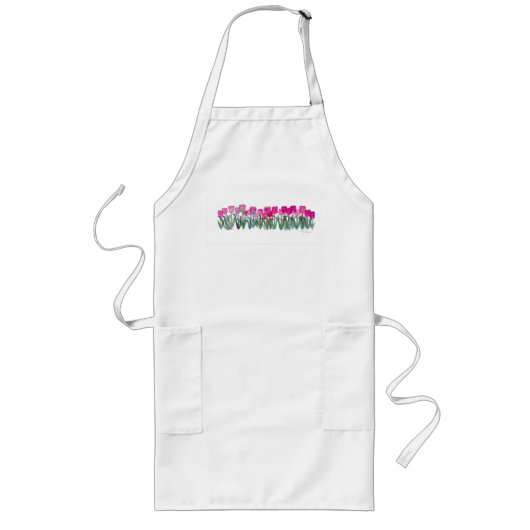 Roze Tulip Apron Lang Schort (Voorkant)