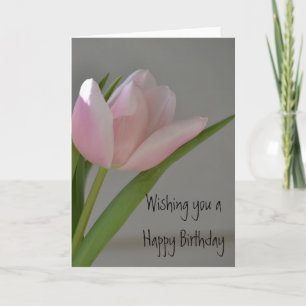 Roze Tulip Birthday Kaart